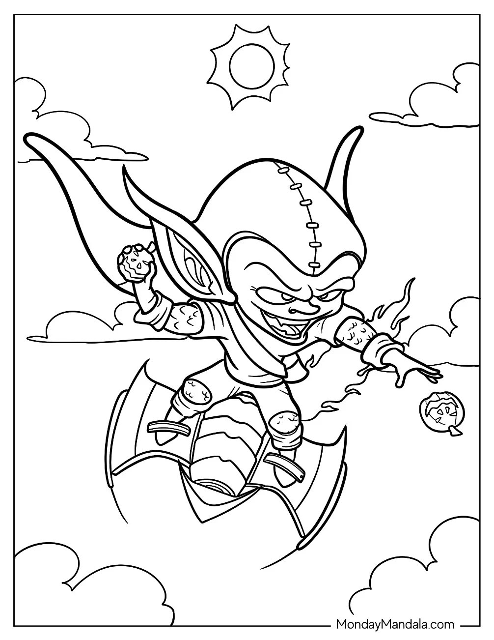 Chibi Green Goblin Coloring Page coloring page