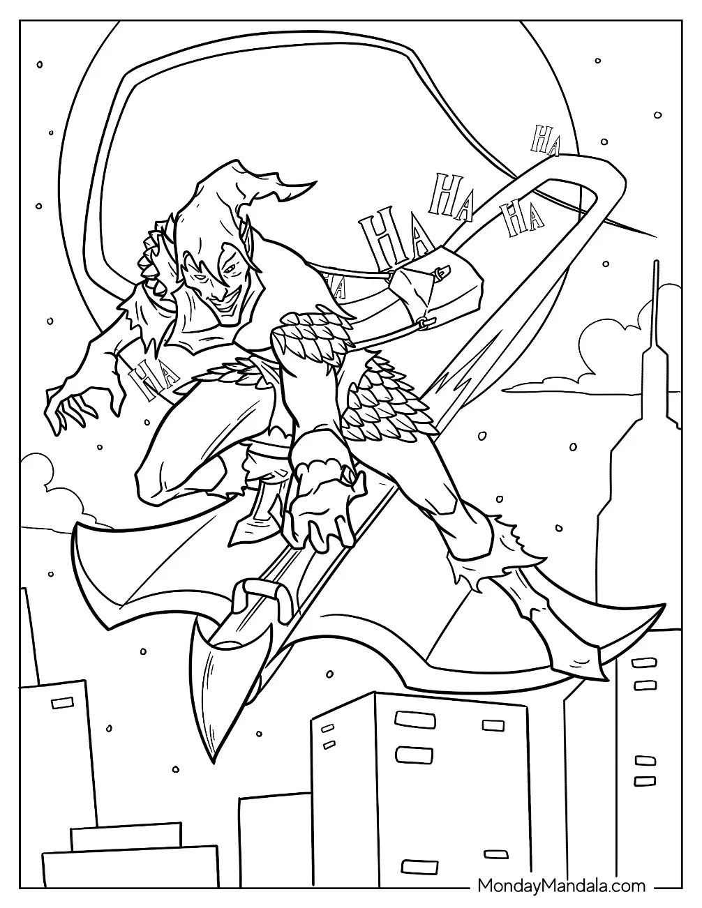Marvel Comics Green Goblin Coloring Page coloring page