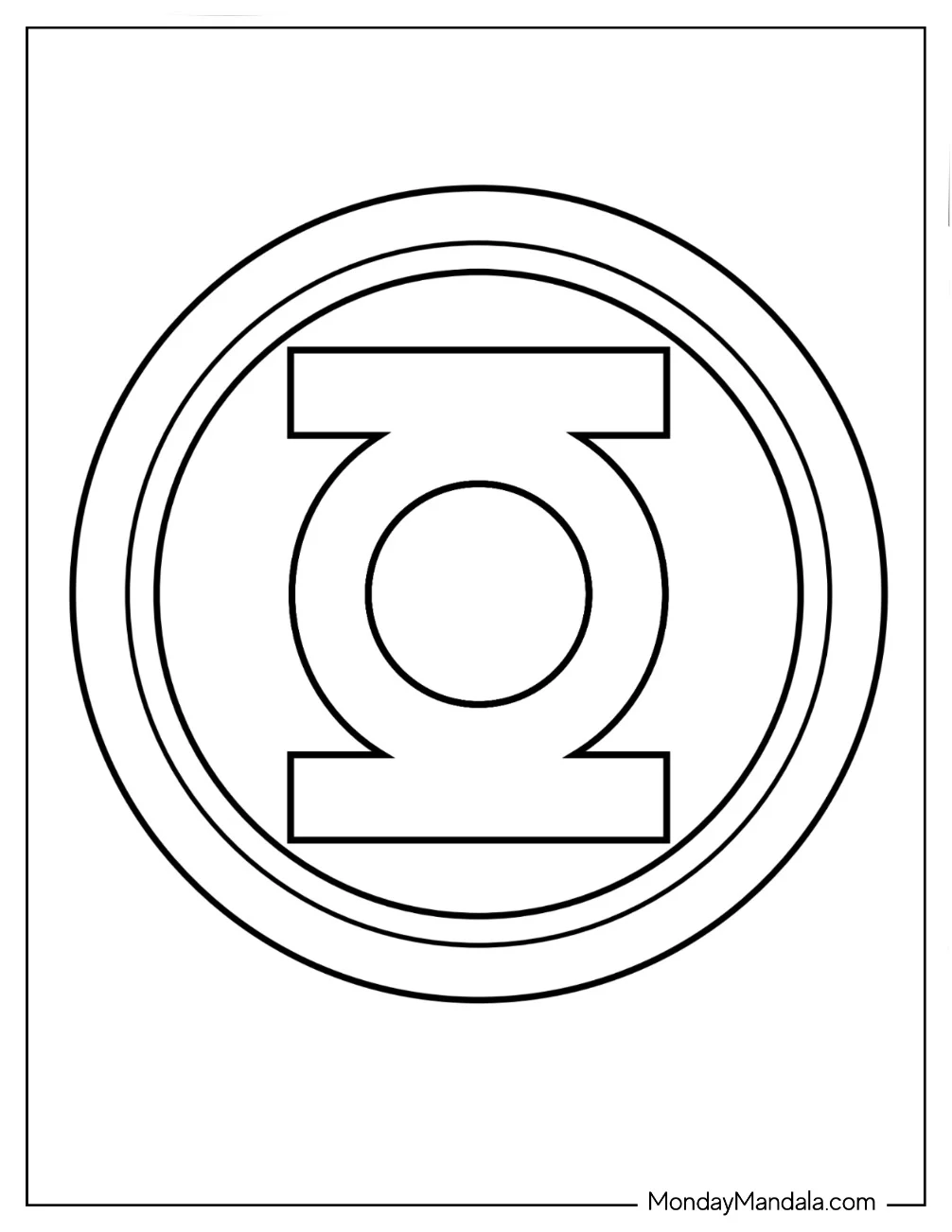 Green Lantern Coloring Page Logo coloring page