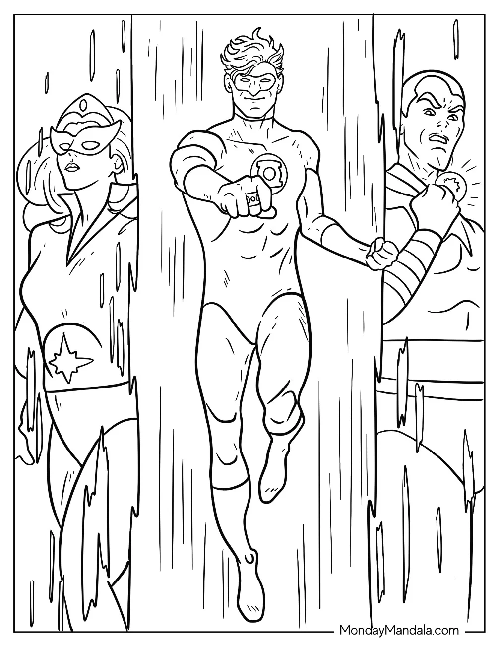 Green Lantern Coloring Page Of Star Sapphire And Sinestro coloring page