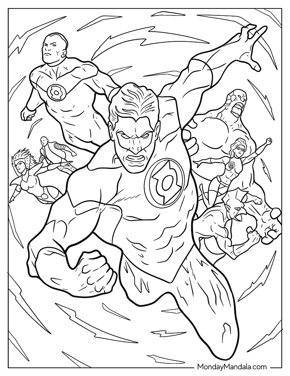 Hal Jordan With Green Lantern Coloring Page Corps coloring page — printable line art