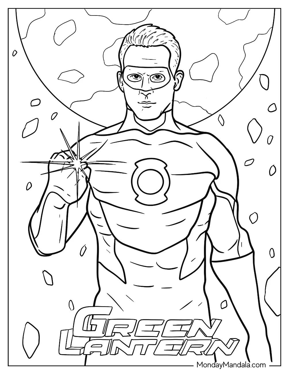 Ryan Reynolds As Green Lantern Coloring Page coloring page