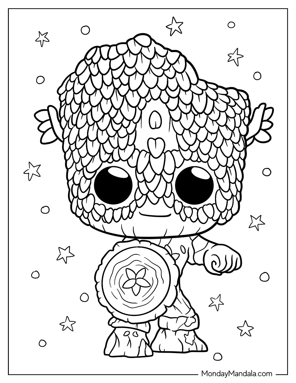 Captain America Groot Coloring Page For Kids coloring page