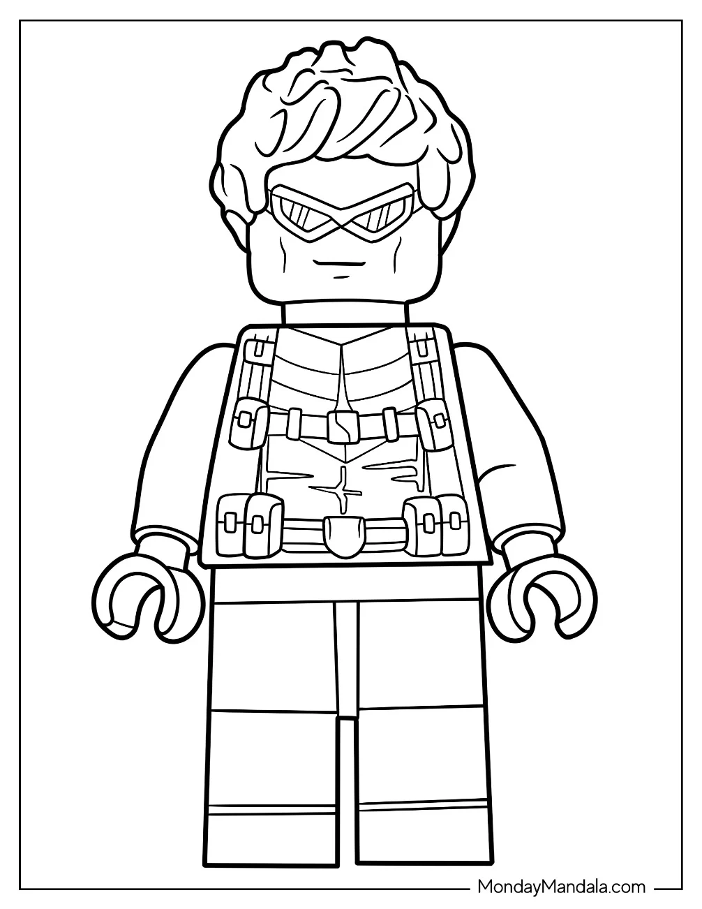 Easy Lego Hawkeye Coloring Page For Kids coloring page — printable line art