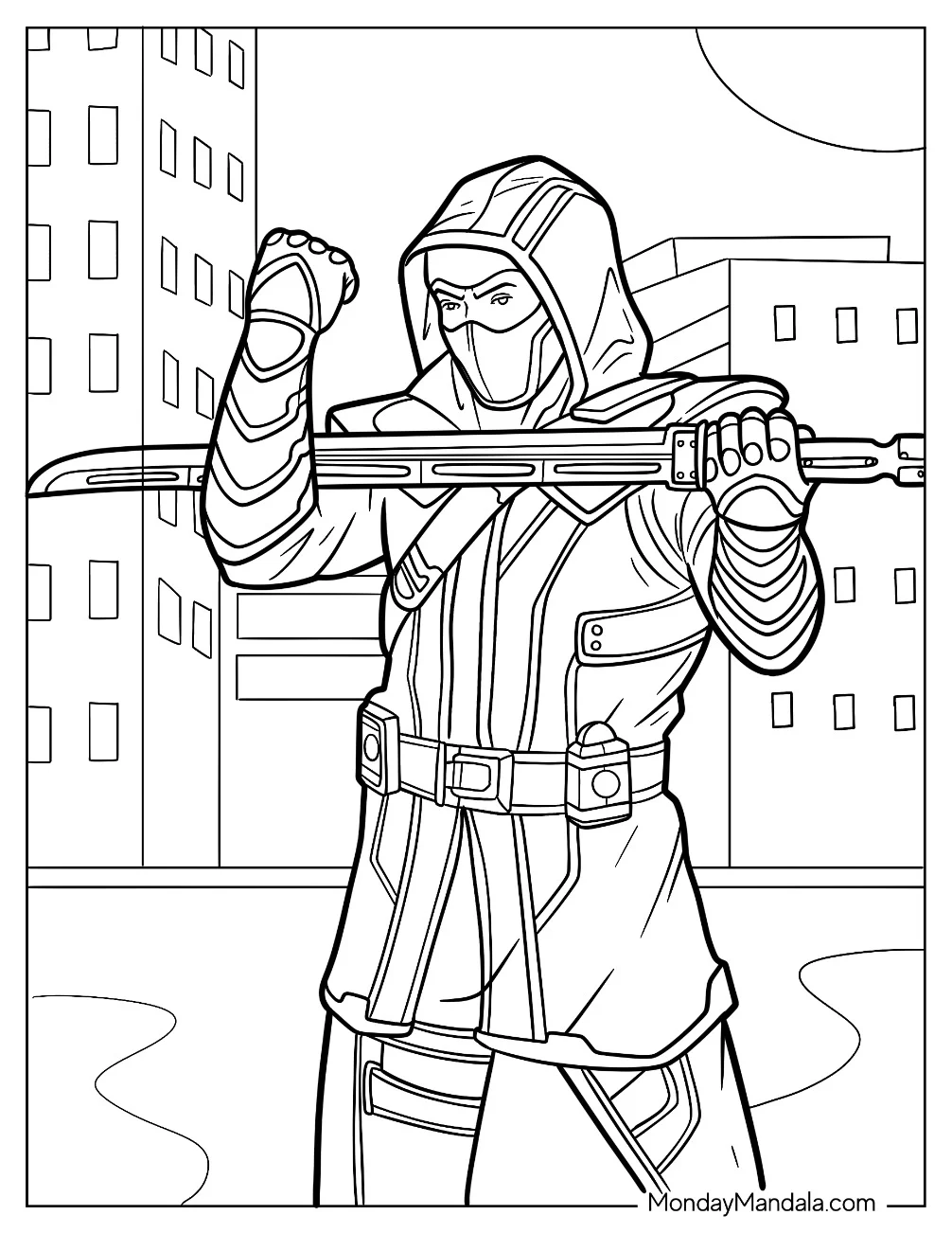 Hawkeye Coloring Page Of Jeremy Renner As Ronin coloring page