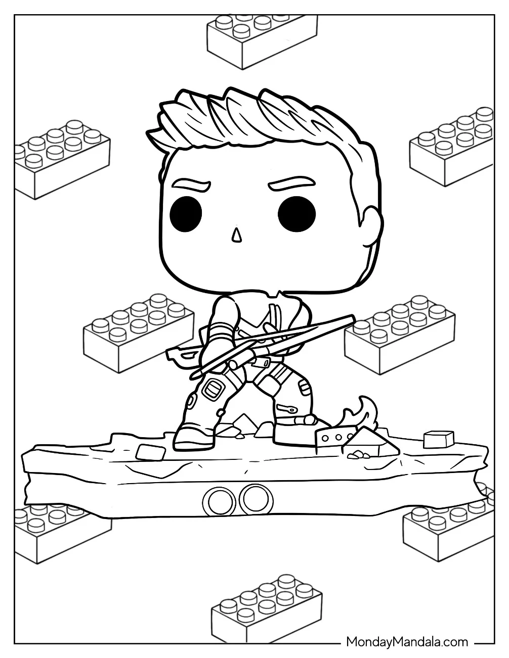 Simple Funko Pop Hawkeye Coloring Page For Preschoolers coloring page