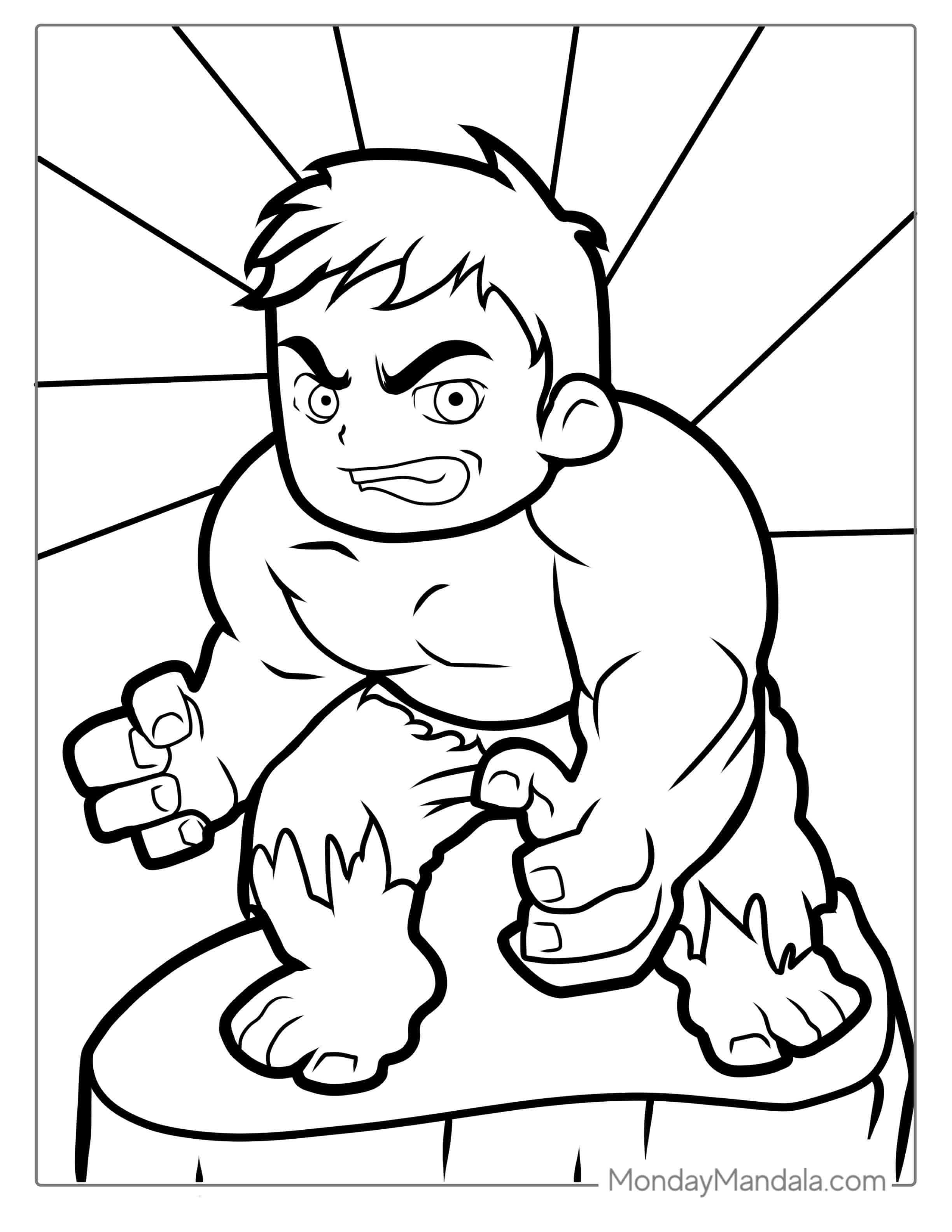 Angry Baby Hulk Coloring Sheet coloring page — printable line art