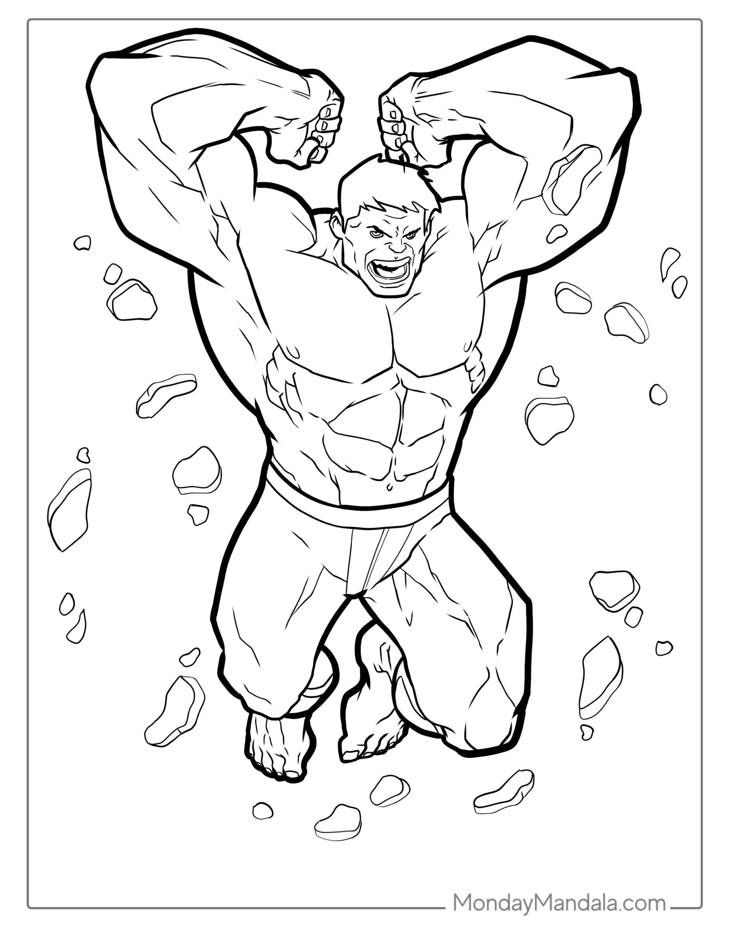 Hulk Smash Coloring Page For Kids coloring page
