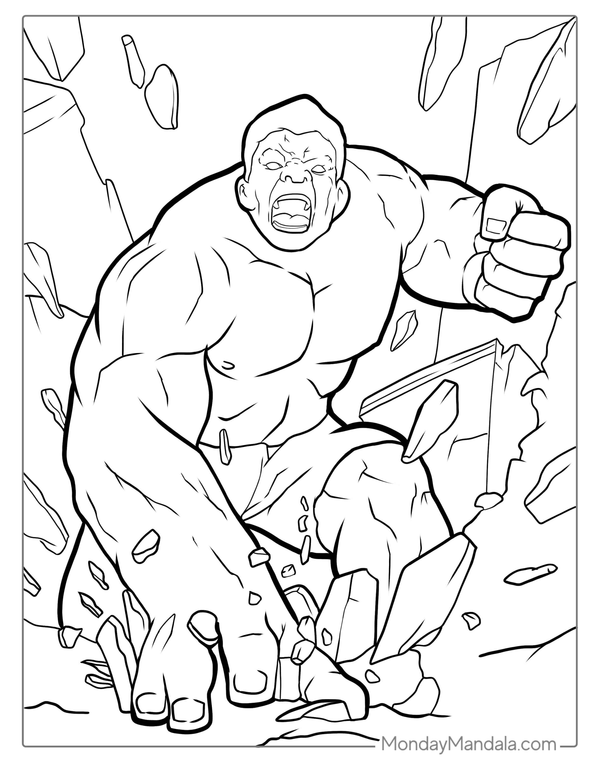 Hulk Smash To Color In coloring page — printable line art