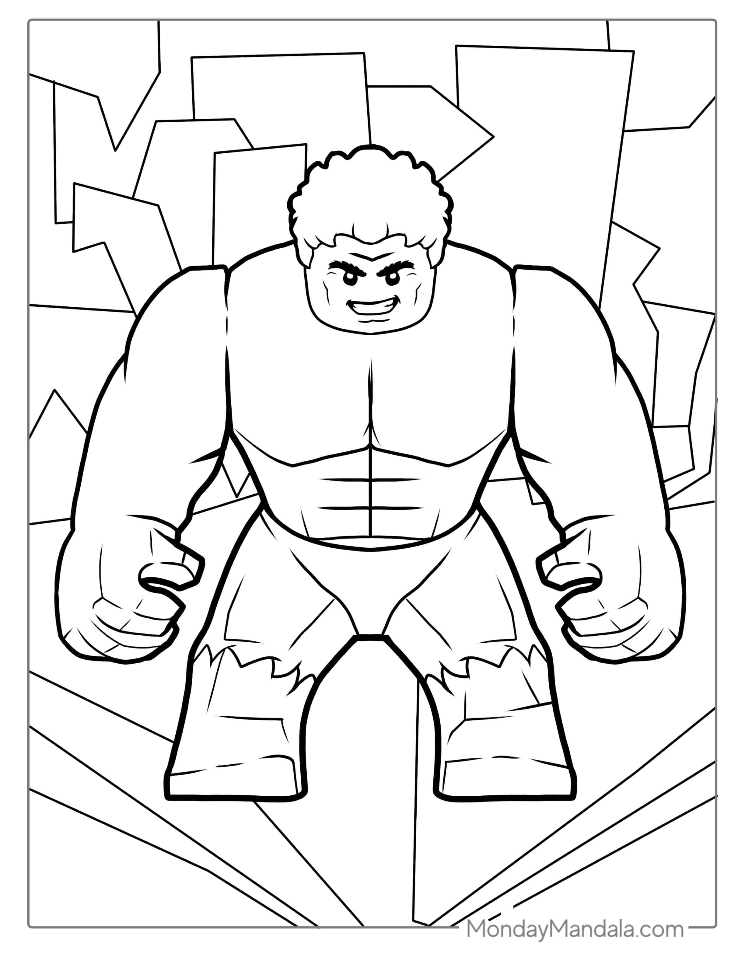 Lego Hulk Smiling Hulk Smash coloring page
