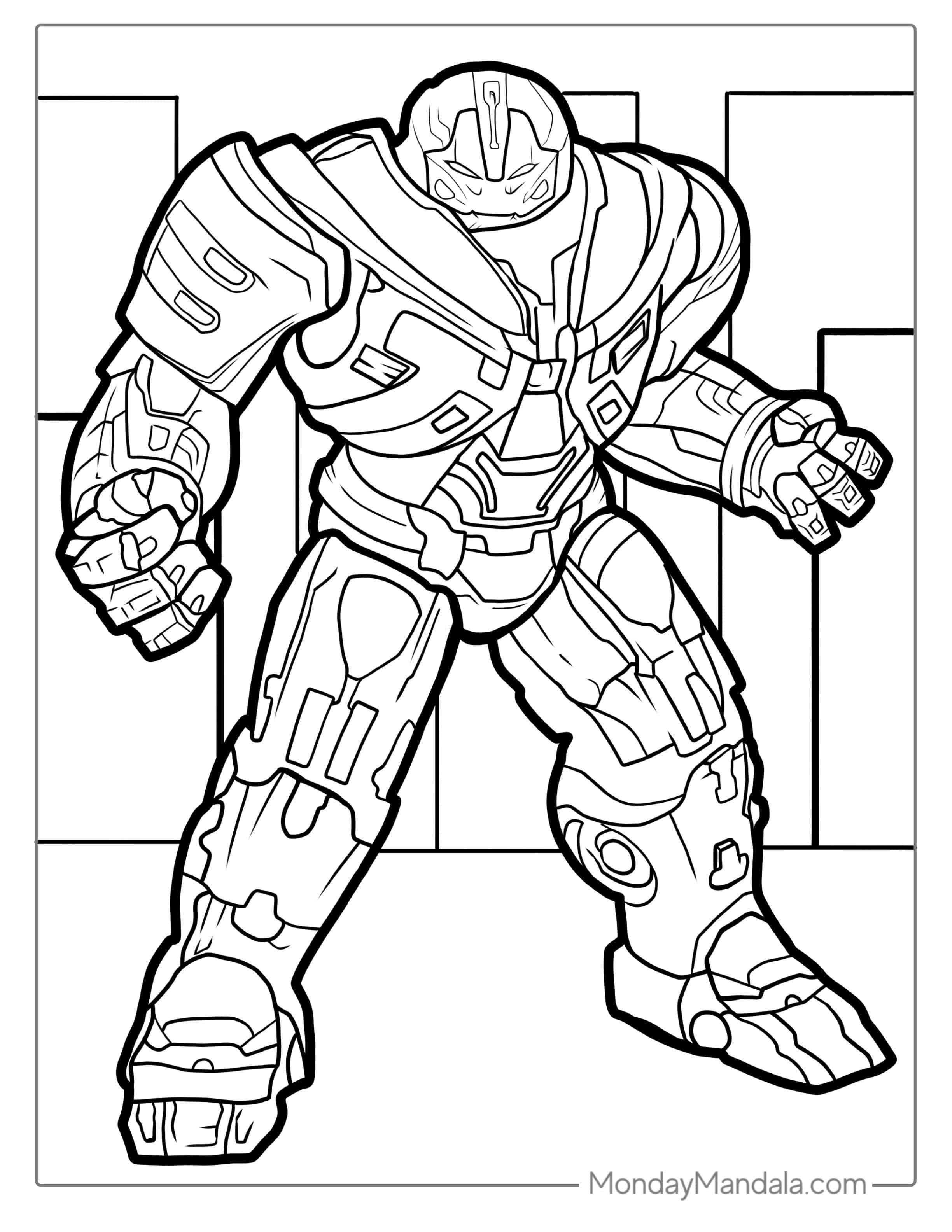 The Hulkbuster Suit Coloring Page coloring page — printable line art