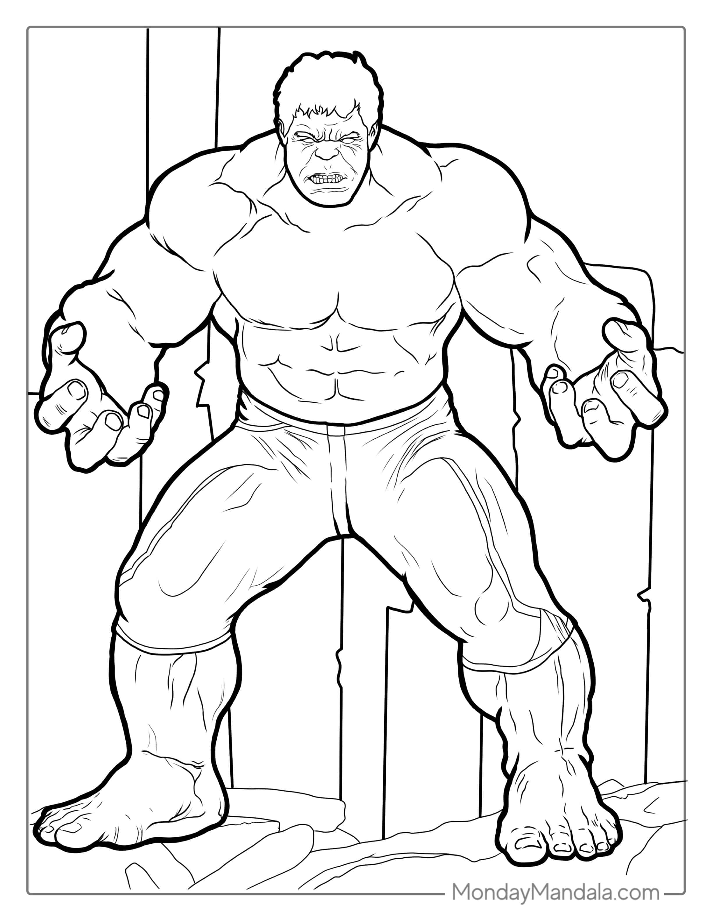 The Incredible Hulk Ready For Battle coloring page