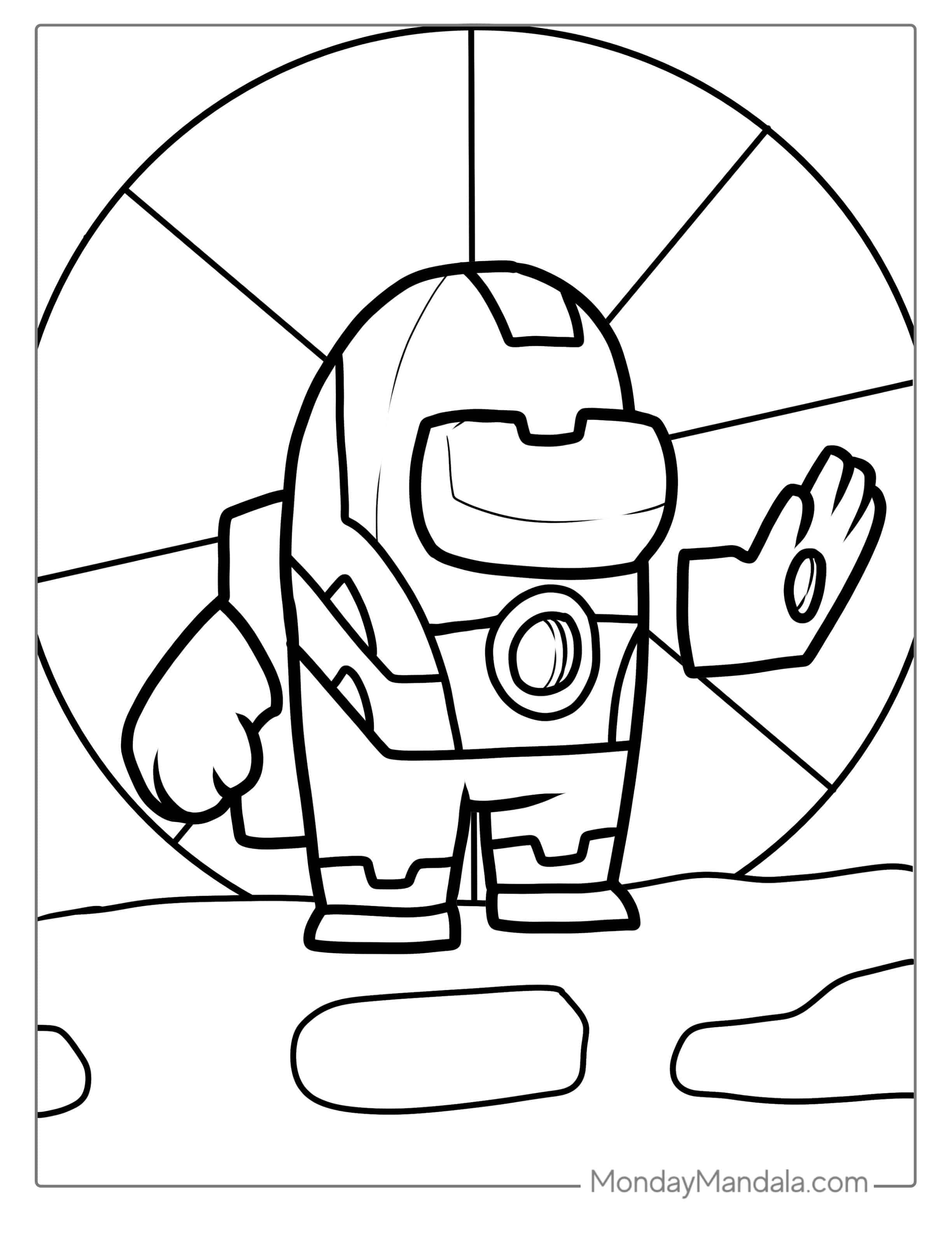 Among Us Themed Iron Man coloring page