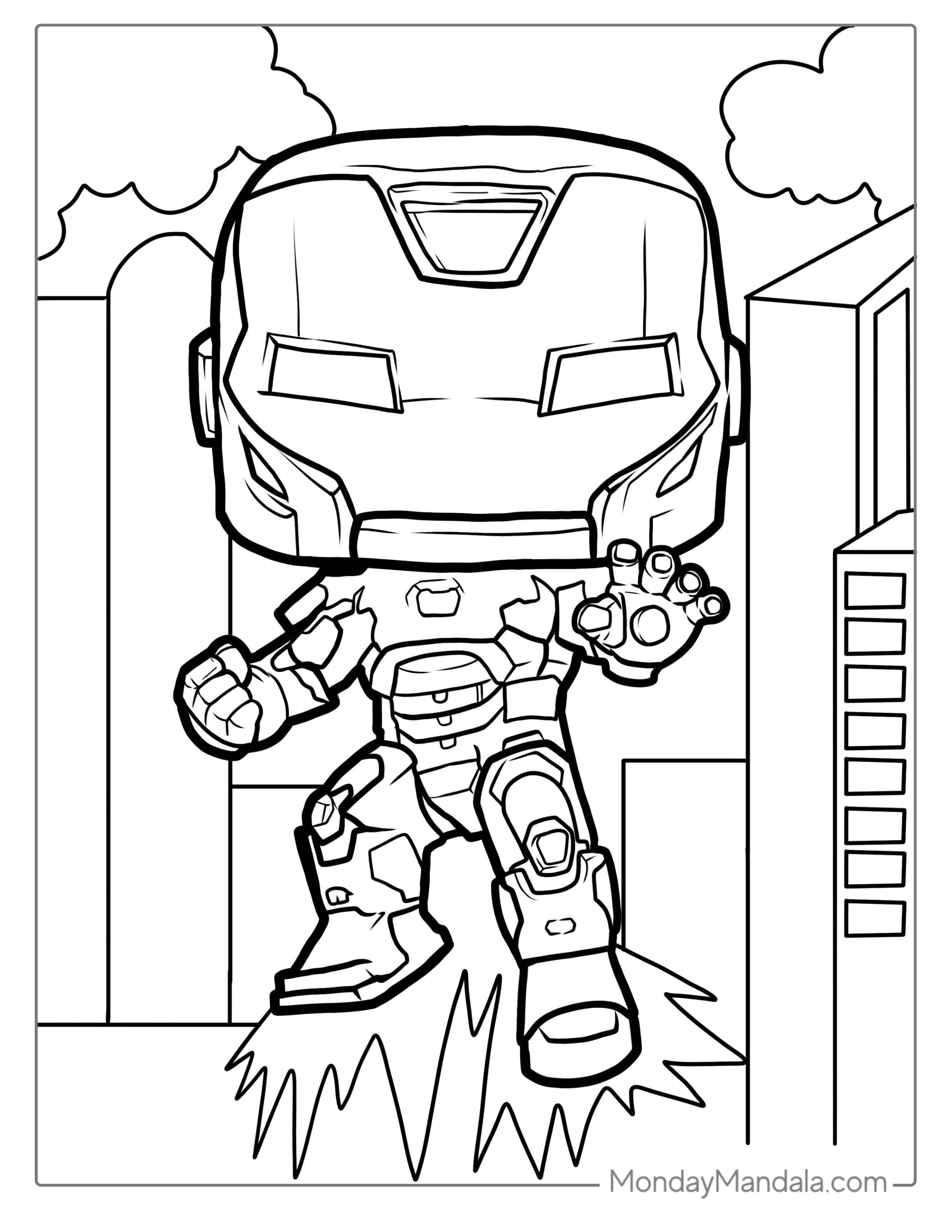 Funko Pop Iron Man Coloring For Kids coloring page