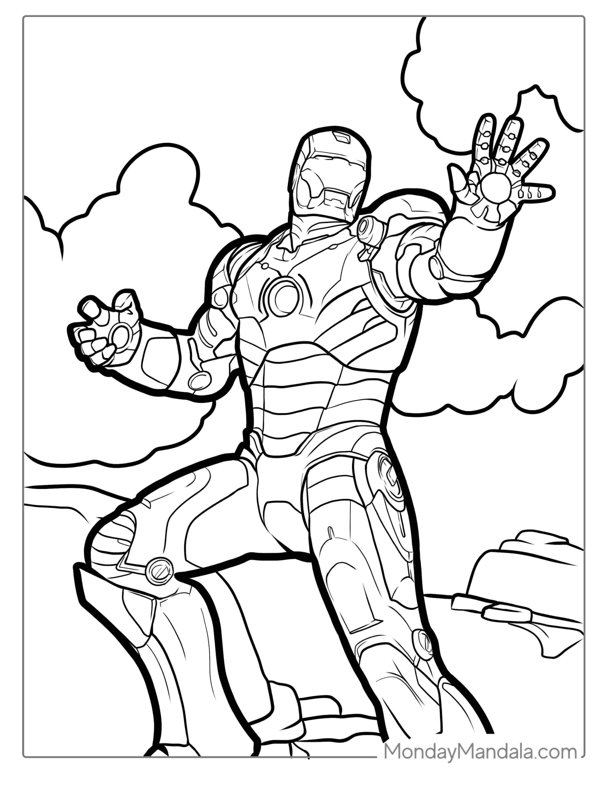 Simple Iron Man Coloring Sheet coloring page