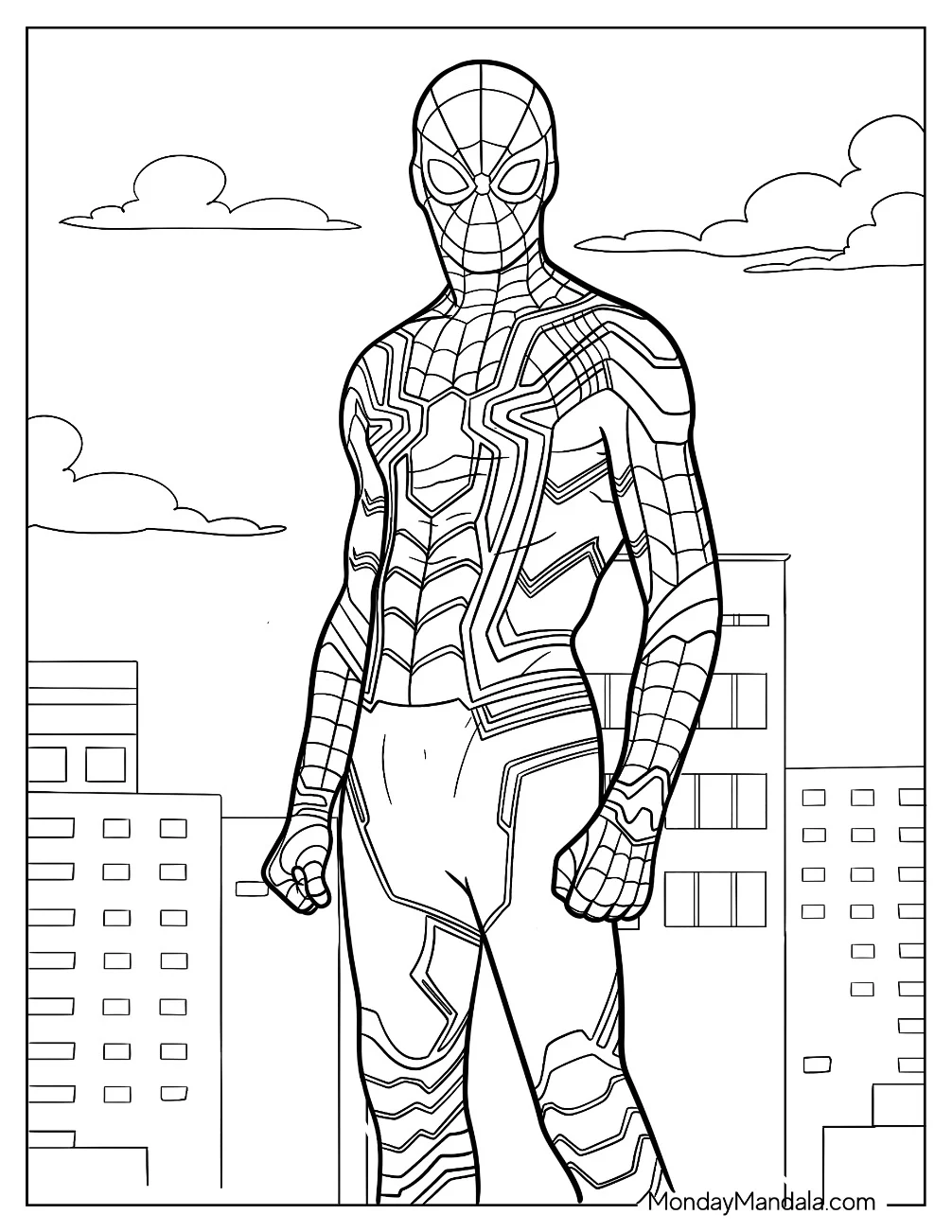 Detailed Iron Spider Coloring Page Suit coloring page