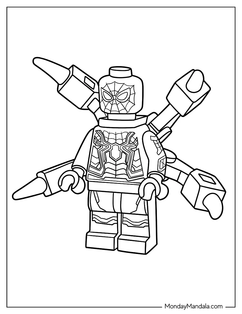 Lego Iron Spider-Man Coloring Page For Kids coloring page