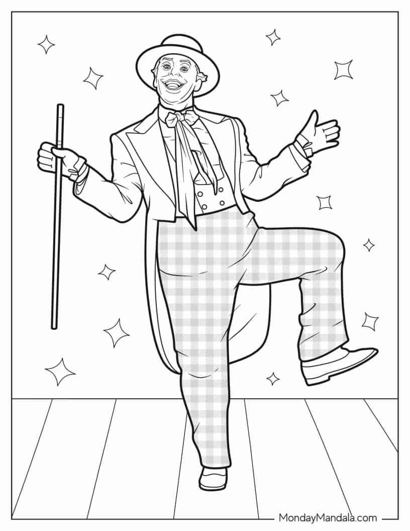Detailed Coloring Sheet Of Joker Dancing coloring page