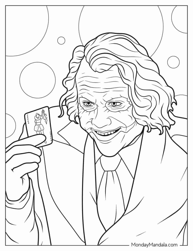 Detailed Heath Ledger The Joker coloring page