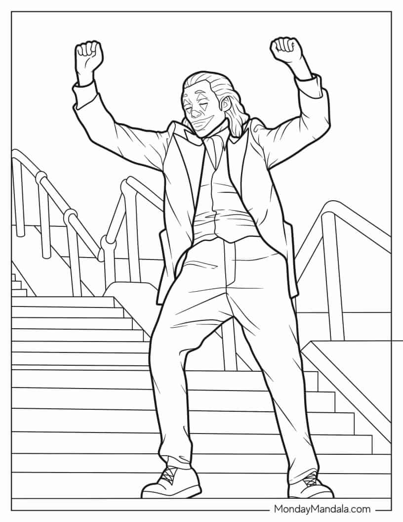 Joker_s Iconic Stairs Dance Coloring In coloring page