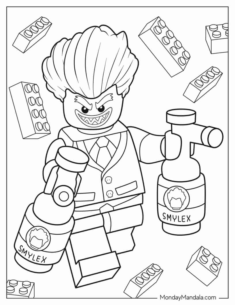 Lego Joker With Weapons Coloring Sheet coloring page