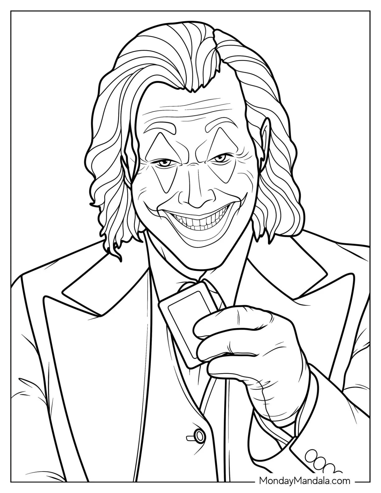 Realistic Heath Ledger As Joker Coloring Page coloring page