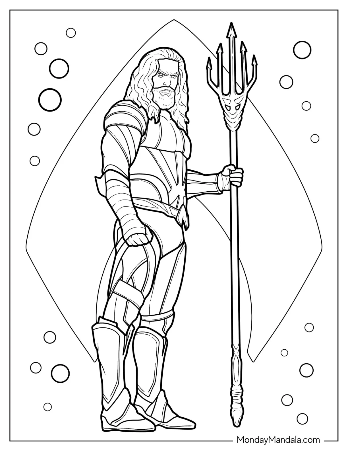Justice League Coloring Page Of Aquaman Arthur Curry coloring page — printable line art