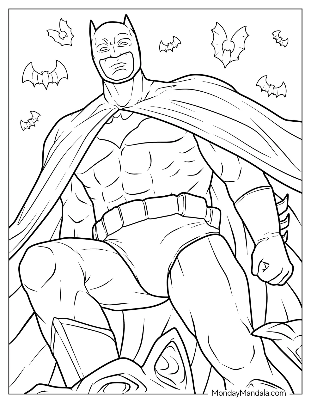 Justice League Coloring Page Of Comic Batman coloring page — printable line art