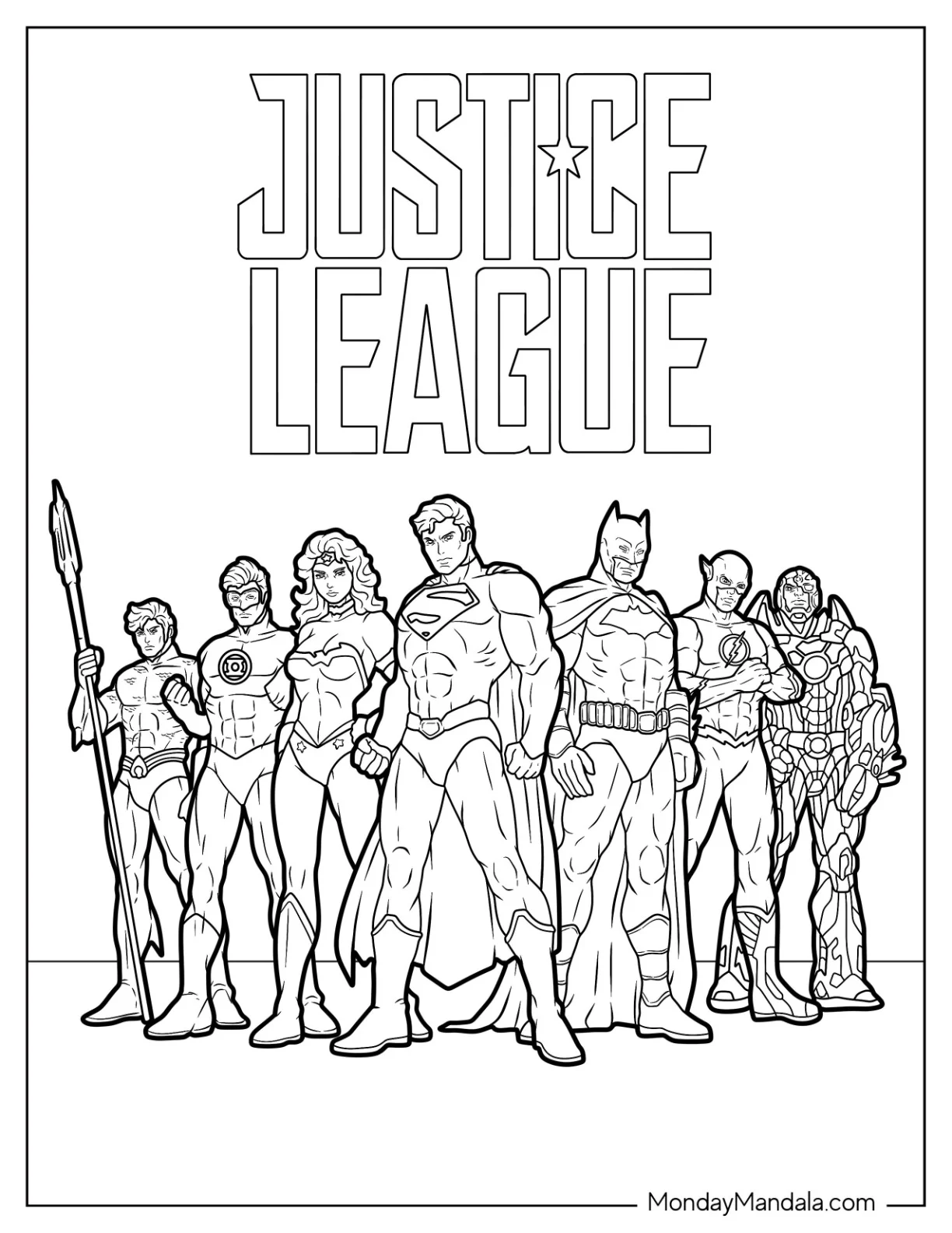 Justice League Coloring Page Poster coloring page