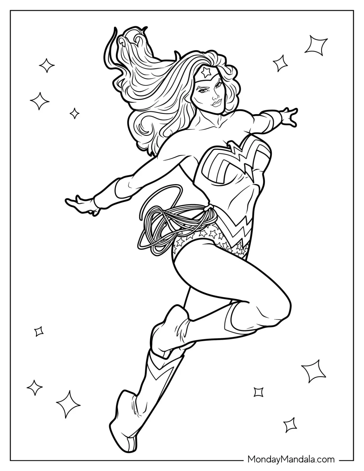 Realistic Justice League Coloring Page Wonder Woman coloring page