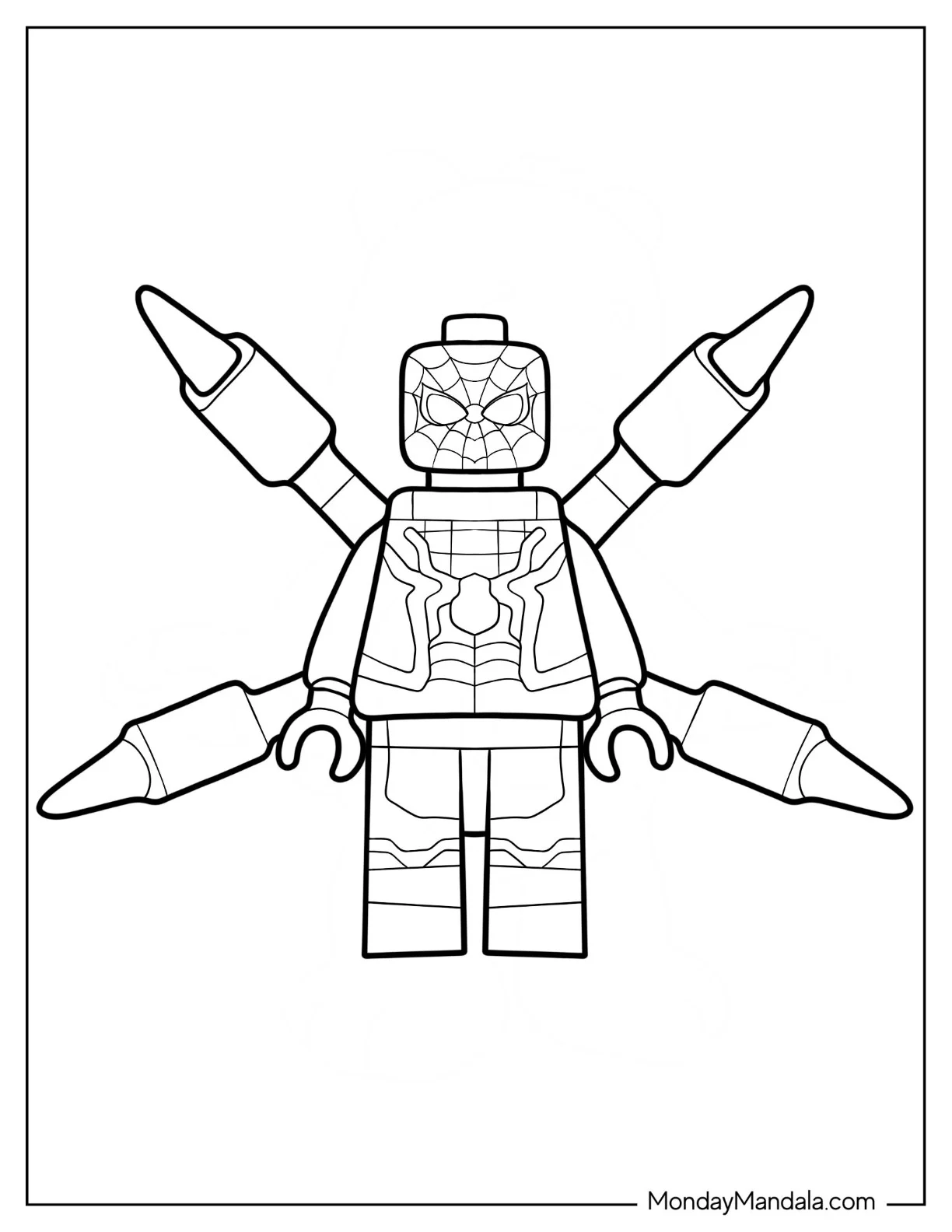 Lego Avengers Coloring Page Of Spider Man With Pincers coloring page