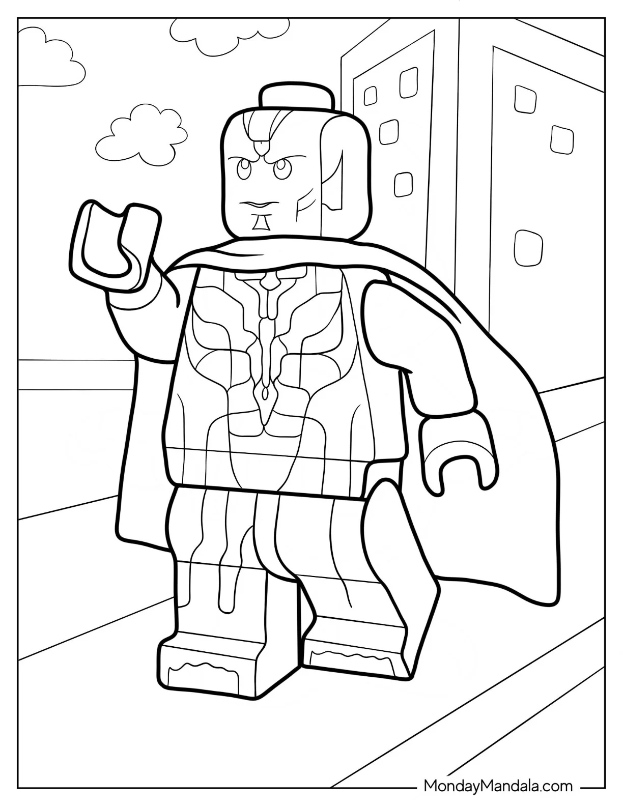 Lego Avengers Coloring Page Of Vision coloring page