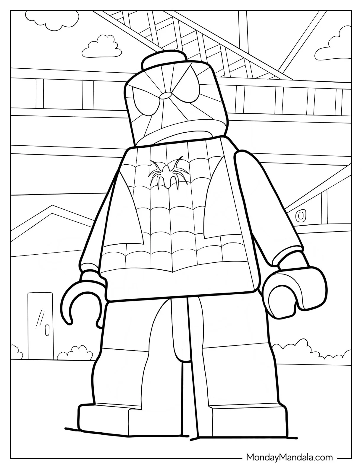 Simple Lego Avengers Coloring Page Of Spider Man For Kids coloring page