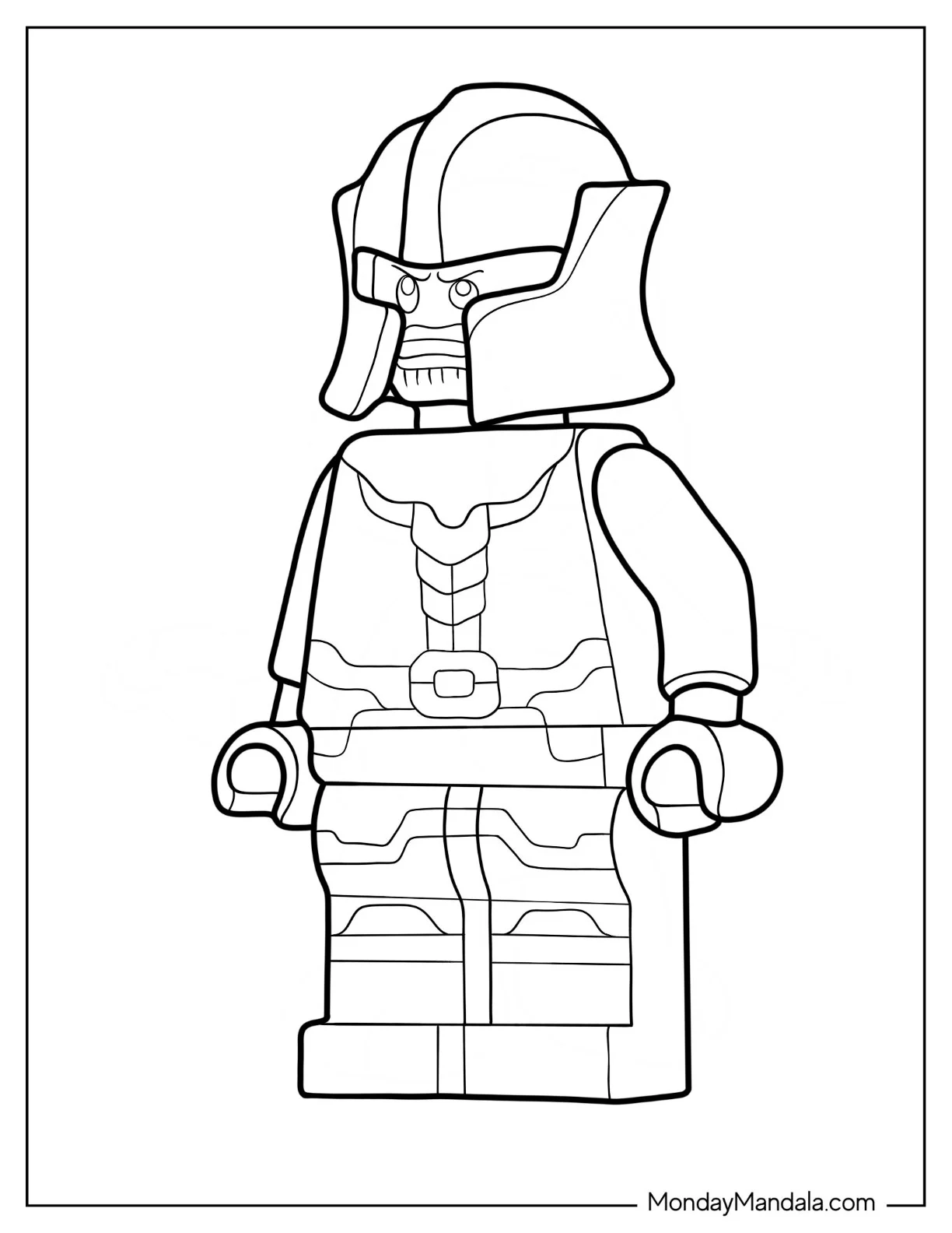 Simple Lego Thanos Coloring Page For Preschoolers coloring page — printable line art