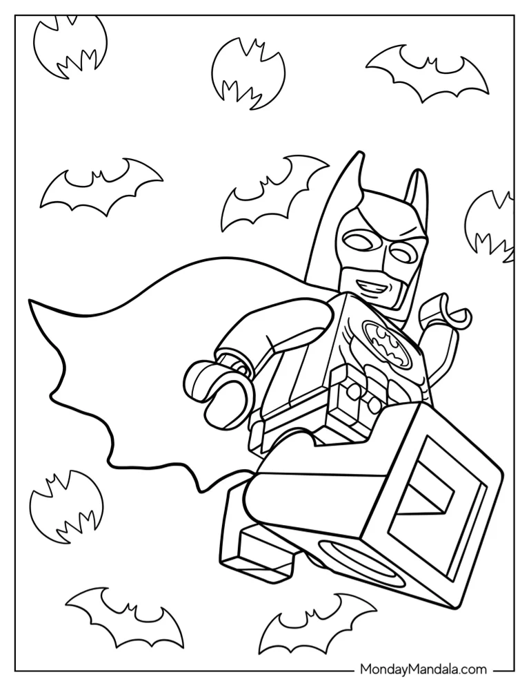 Lego Batman Jumping Through The Sky coloring page