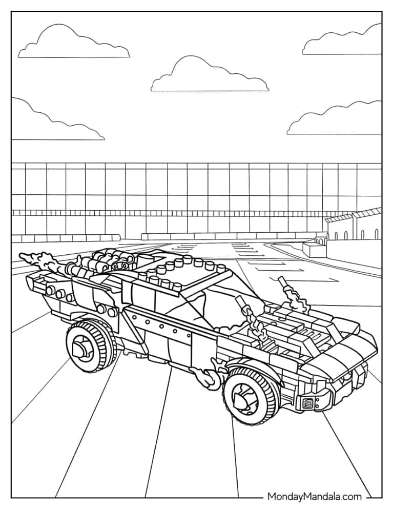 Lego Batmobile To Color coloring page