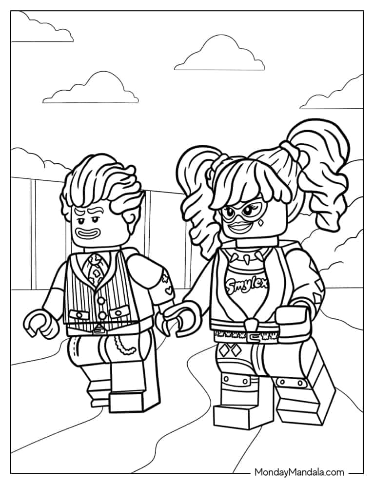 Lego Joker And Harley Quinn coloring page
