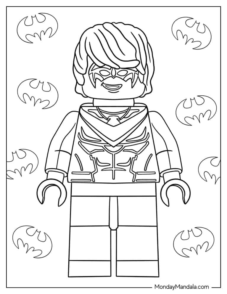 Lego Nightwing Character To Color coloring page
