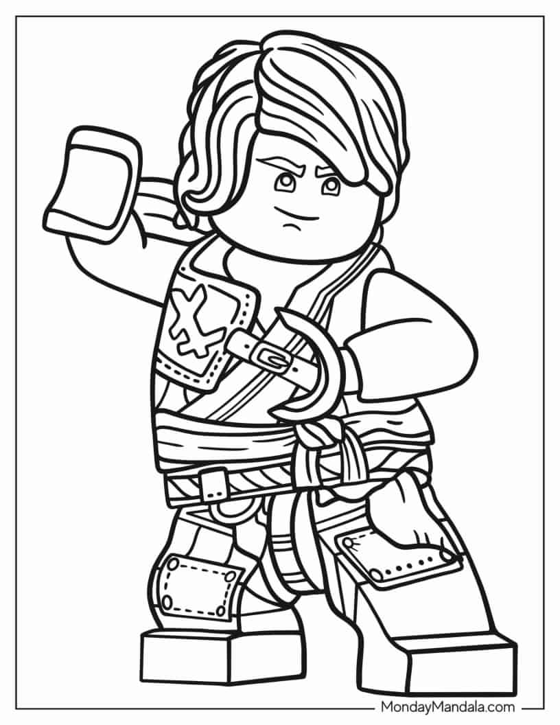 Lego Lloyd Smirking coloring page — printable line art