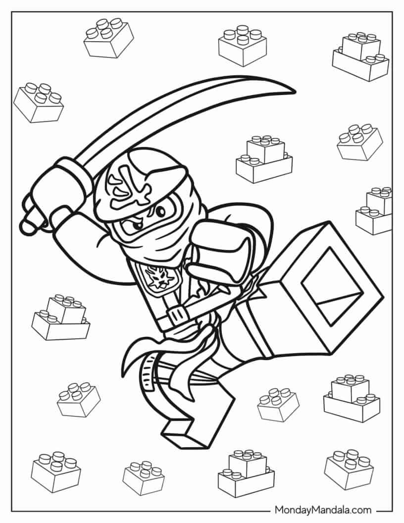 Lloyd Montgomery Garmadon Fighting With Sword coloring page