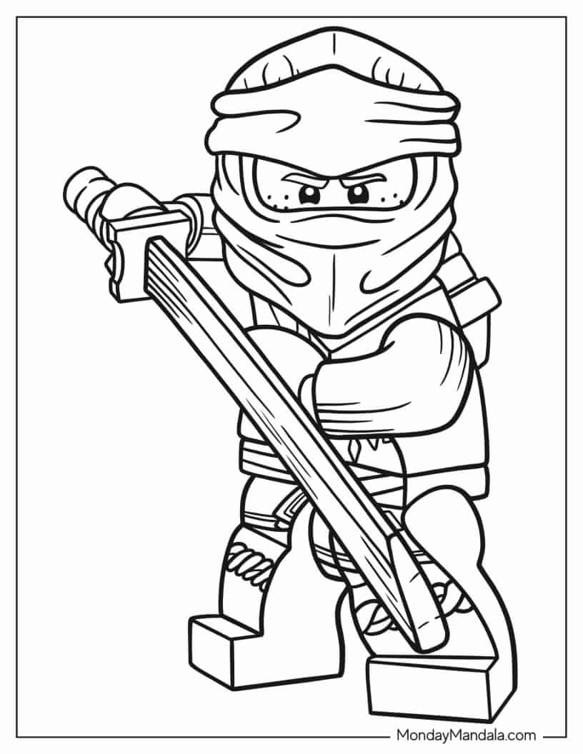 Ninjago Jay Walker Outline Coloring In For Kids coloring page