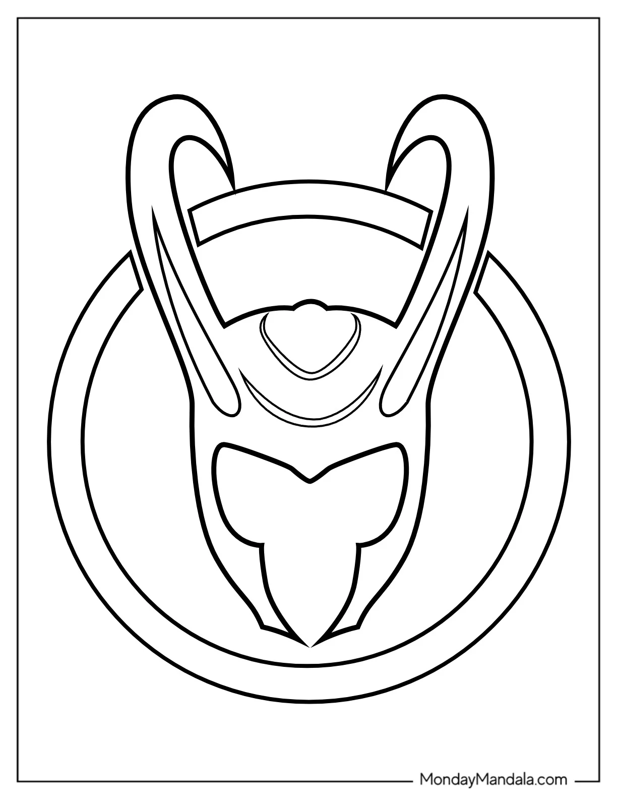 Easy Loki Logo Coloring Page For Kids coloring page