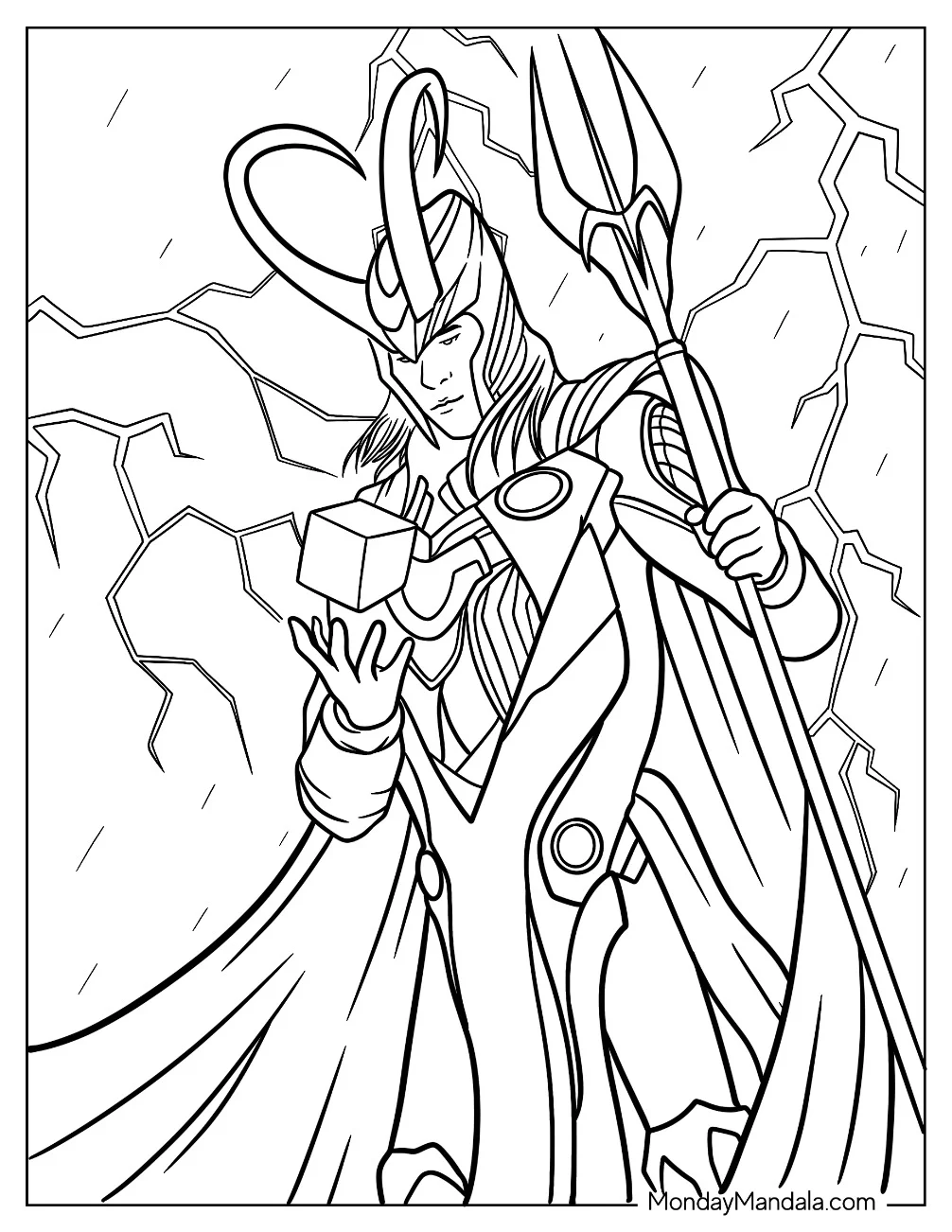 Loki Holding The Tesseract coloring page