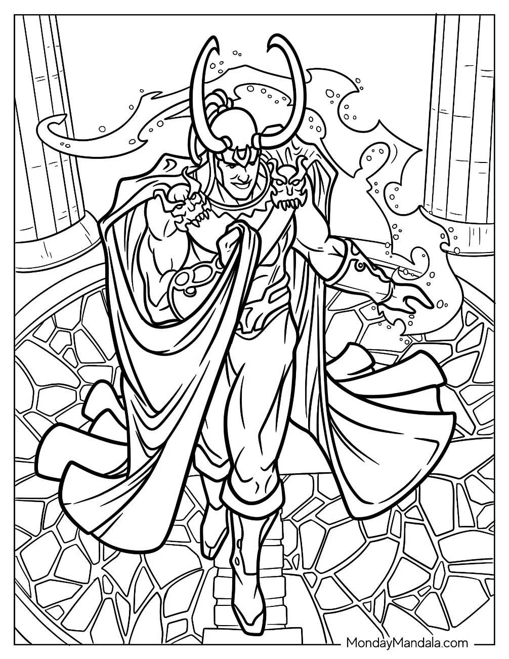 Marvel Comics Loki Coloring Page coloring page
