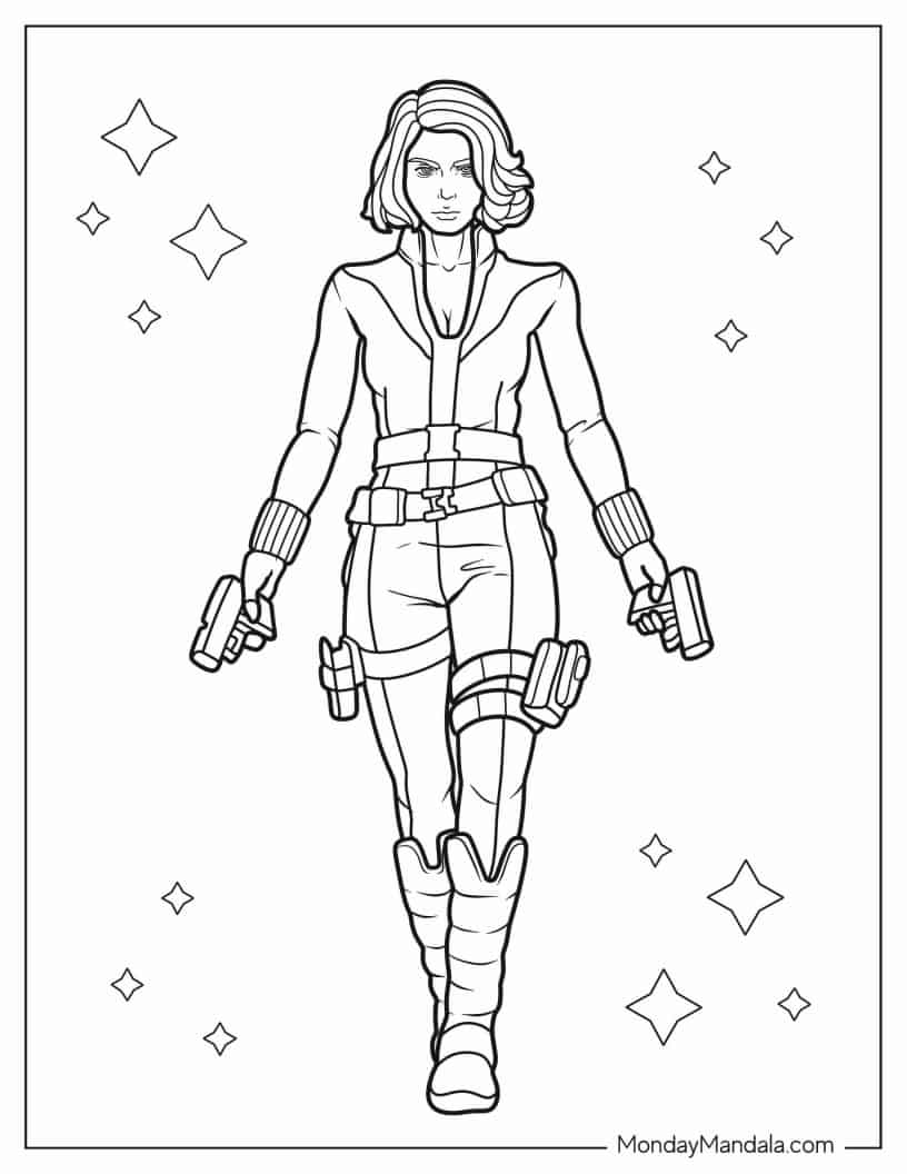 Black Widow From Avengers coloring page
