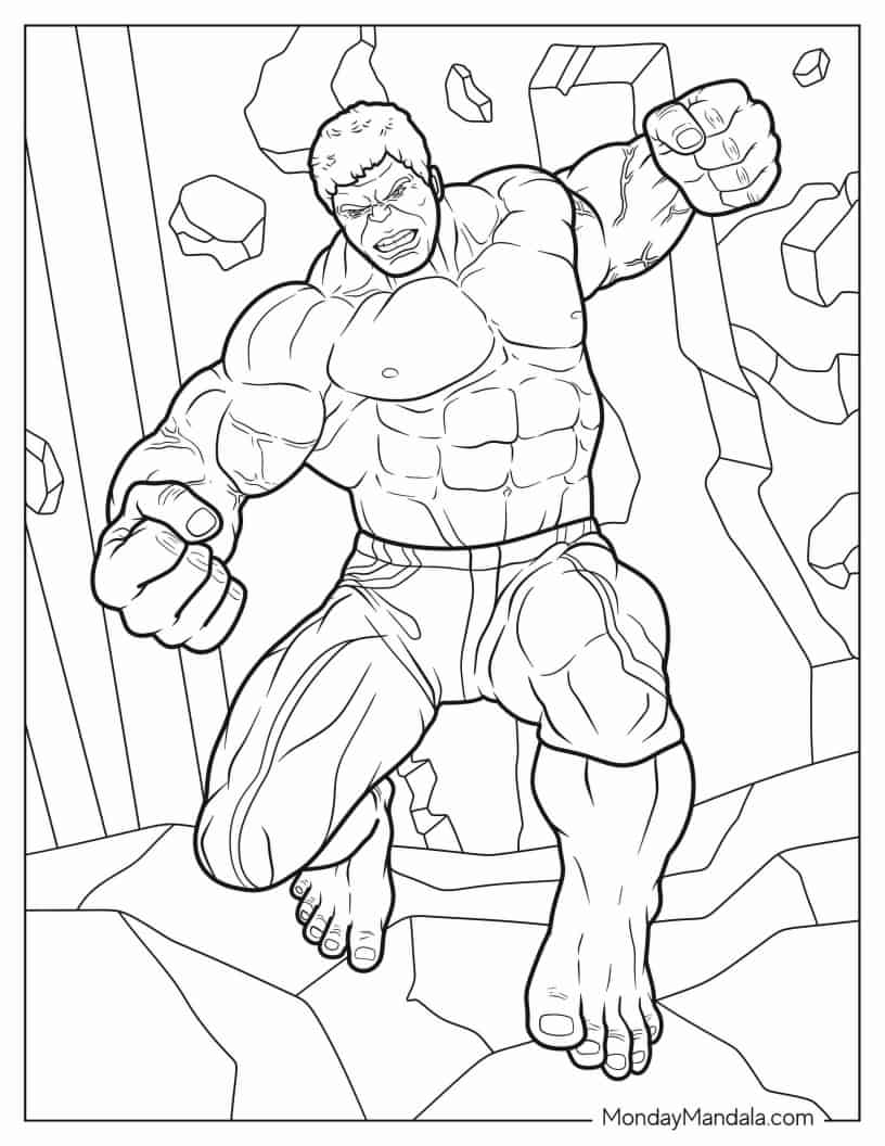 Hulk Smash Coloring Sheet coloring page