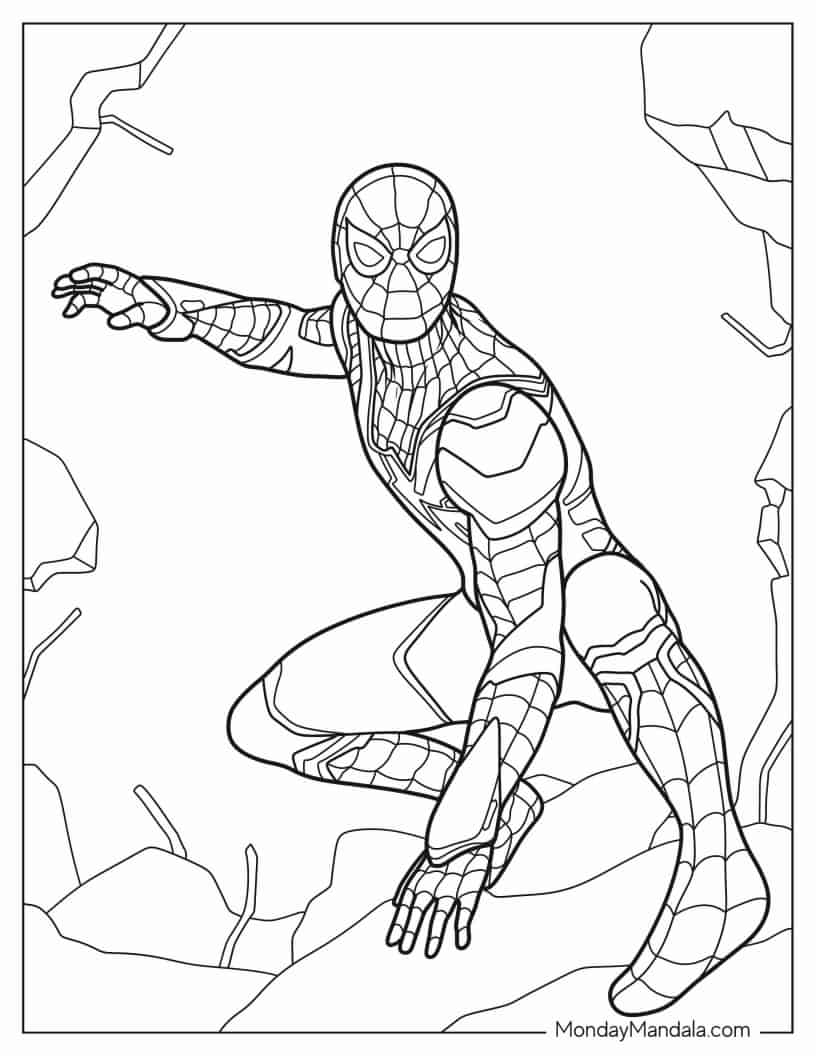 Spider Man From Avengers To Color coloring page