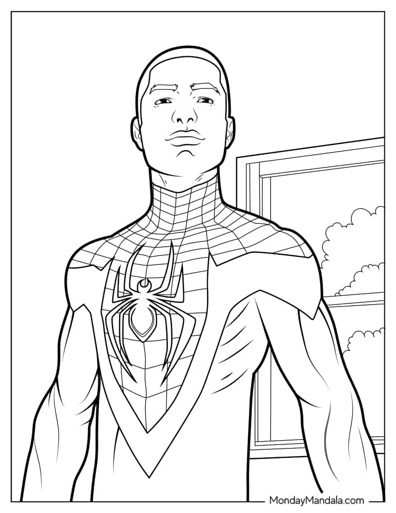 Adult Miles Morales coloring page