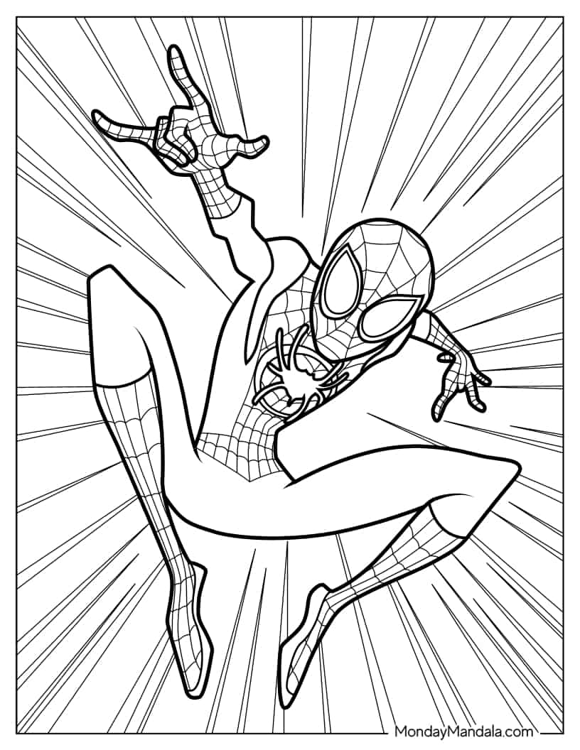 Coloring Page Of Miles Morales Spider-Man coloring page