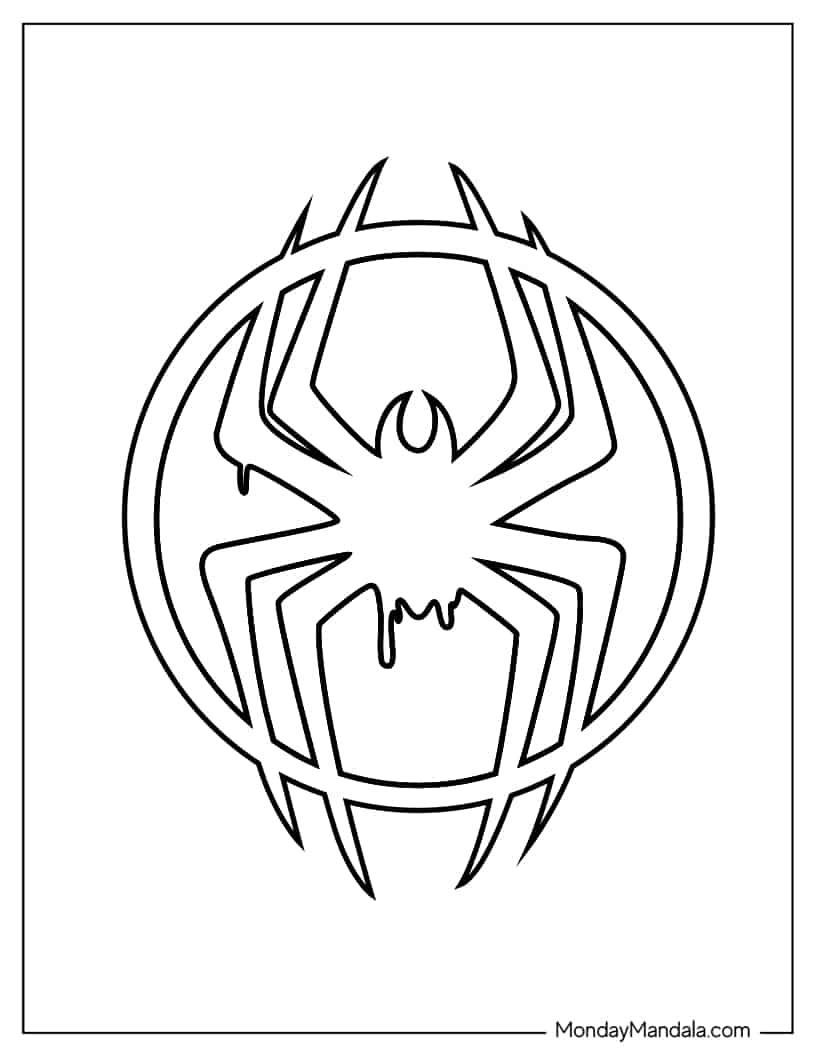 Coloring Sheet Of Miles Morales Spider-Man Logo coloring page